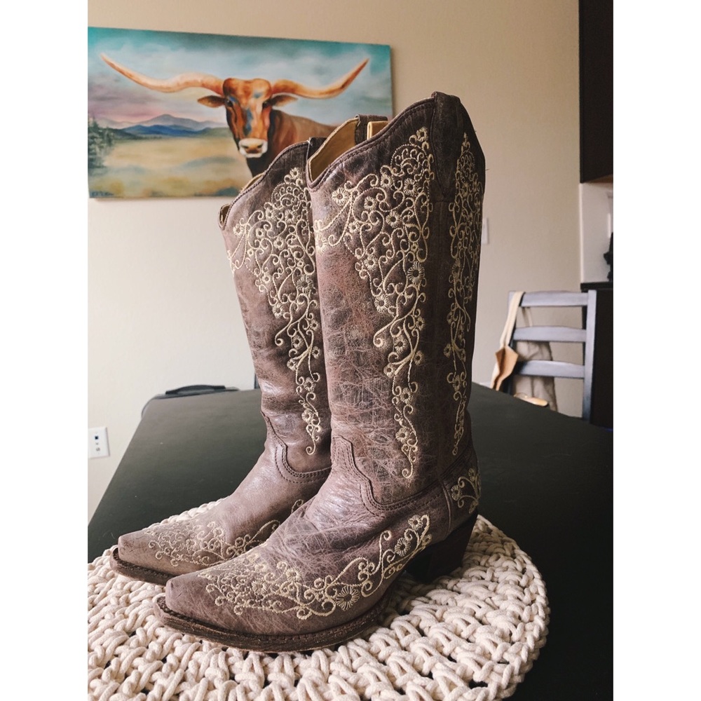 Womens Floral Corral Boots
